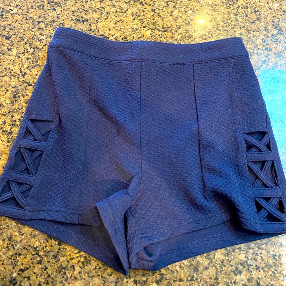 Navy textured shorts (forever 21)